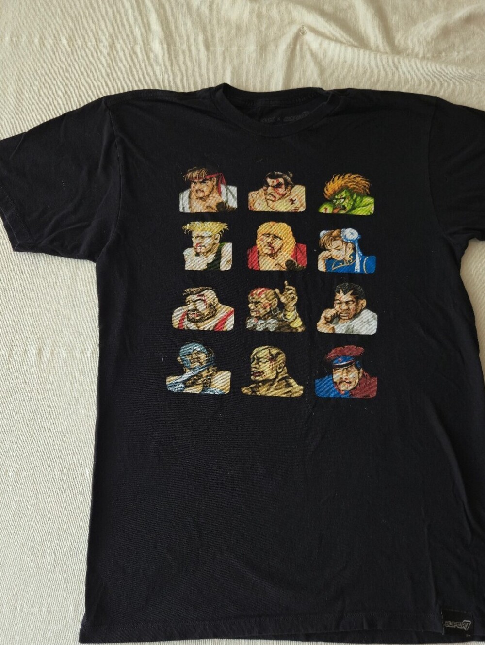 Capcom x Super7 Street Fighter Character Grid Black T-Shirt Medium